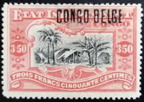 Congo Village manual overprint "CONGO BELGE"