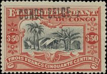 Congo Village manual overprint "CONGO BELGE"