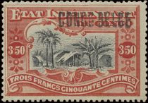 Congo Village manual overprint "CONGO BELGE"