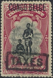 Bangala Chief typographic overprint "CONGO BELGE"overprinted