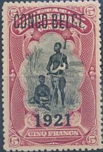 Bangala Chief typographic overprint "CONGO BELGE"overprinted