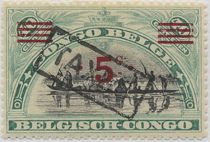 Native Canoe surcharged overprinted