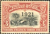 Congo Village overprinted 1921 with watermark