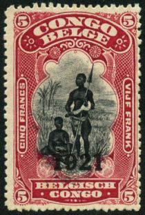 Bangala Chief Morangi and Wife overprinted 1921