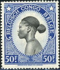 Ba-Tetele woman - bilingual "Belgisch Congo Belge"