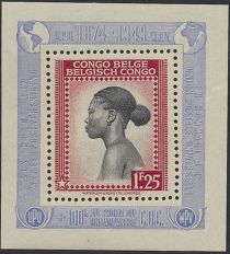 Ba-Tetele woman - bilingual Priority French - overprinted