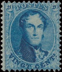 King Leopold I - Medaillon with perforation 12½ x 13½