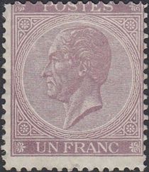 King Leopold I in profile. Perforation 14