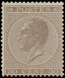 King Leopold I in profile. Perforation 15