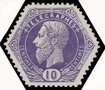 Telegraph Stamp: Leopold II on a full background