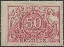 Railway Stamp: White numeral with french text