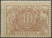 Railway Stamp: White numeral with french text