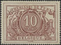 Railway Stamp: White numeral with french text