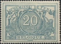 Railway Stamp: White numeral with french text