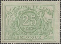 Railway Stamp: White numeral with french text