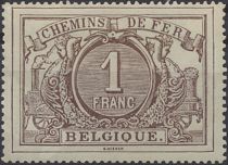 Railway Stamp: White numeral with french text