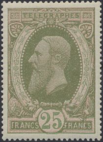 Telegraph Stamp: Leopold II in oval - 2nd Edition