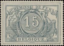 Railway Stamp: White numeral with french text