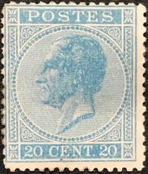 King Leopold I in profile. Perforation 14½ x 14