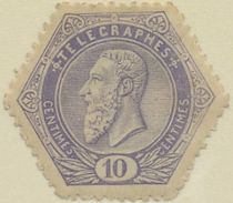 Telegraph Stamp: leopold II on a lined background