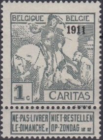 Saint Martin dividing his Cloak - overprinted '1911'