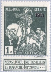 Saint Martin dividing his Cloak - overprinted '1911'