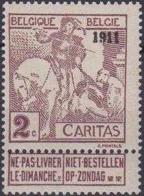 Saint Martin dividing his Cloak - overprinted '1911'