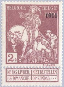 Saint Martin dividing his Cloak - overprinted '1911'