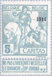 Saint Martin dividing his Cloak - overprinted '1911'