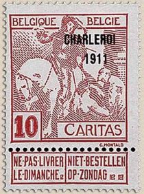 Saint Martin dividing his Cloak - overprinted Charleroi 1911