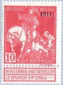 Saint Martin dividing his Cloak - overprinted '1911'