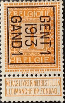 Figure - Typo. overprint with "GENT 1 1913 GAND 1"