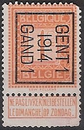 Figure - Typo. overprint with GENT I 1914 GAND I