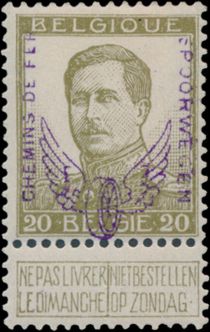 Railway Stamp: Winged Wheel in violet overprint