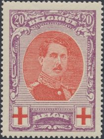 King Albert I - Red Medallion - Perf. 14