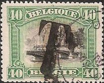 Dinant - Bridge and Citadel with large letter "T" overprint