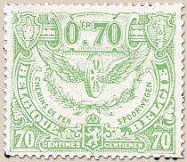 Railway Stamp: Issue of Mechelen. Winged Wheel