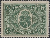 Railway Stamp: Coat of Arms, Value in Circle