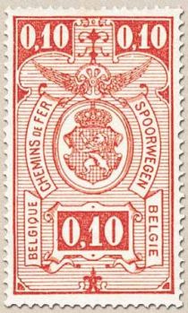 Railway Stamp: Coat of Arms, Value in Rectangle, First Issue