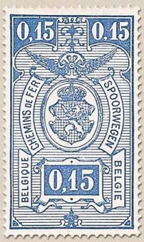 Railway Stamp: Coat of Arms, Value in Rectangle, First Issue