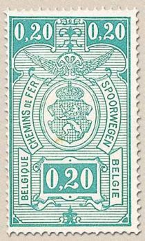 Railway Stamp: Coat of Arms, Value in Rectangle, First Issue