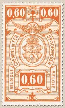 Railway Stamp: Coat of Arms, Value in Rectangle, First Issue