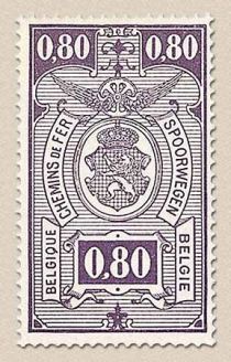 Railway Stamp: Coat of Arms, Value in Rectangle, First Issue