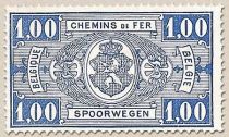 Railway Stamp: Coat of Arms, Value in Rectangle, First Issue