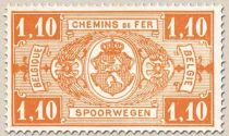 Railway Stamp: Coat of Arms, Value in Rectangle, First Issue