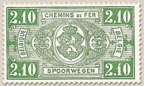 Railway Stamp: Coat of Arms, Value in Rectangle, First Issue