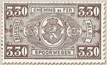 Railway Stamp: Coat of Arms, Value in Rectangle, First Issue