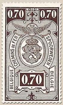 Railway Stamp: Coat of Arms, Value in Rectangle, First Issue