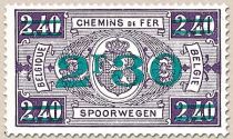 Railway Stamp: Coat of Arms, Value in Rectangle, Surcharged