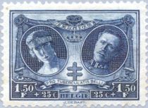 King Albert I and Queen Elisabeth in medallion